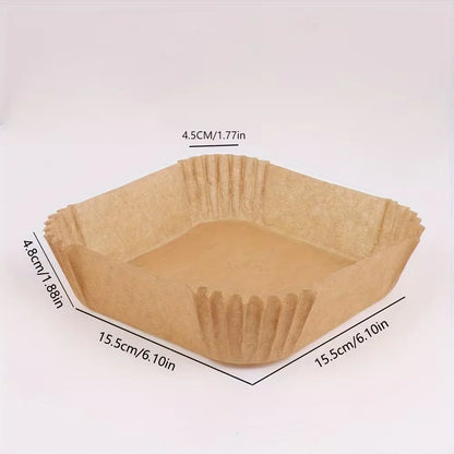 50pcs/set Disposable Air Fryer Paper Liner 20CM Oil-proof Water-proof Airfryer Disposable Cooking Paper Trays Baking Paper