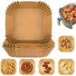 50/100PCS Air Fryer Special Paper Tray Household High Temperature Resistant Oil Absorbing Paper Pad Square Baking Paper Kitchen